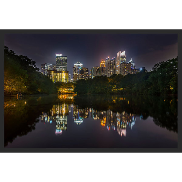 Ebern Designs " Atlanta GA At Night Reflecting City " on Poster Paper